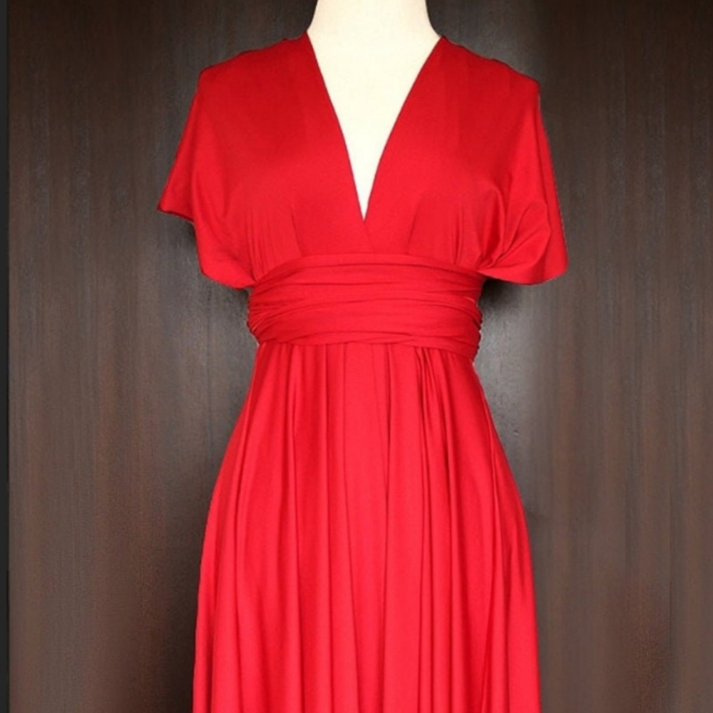 Red convertible bridesmaid dress